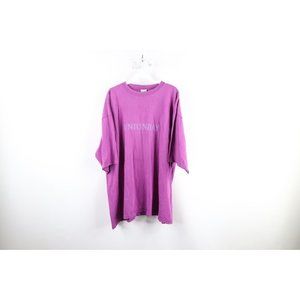Vtg 90s Unionbay Mens 2XL Distressed Spell Out Short Sleeve T-Shirt Purple USA